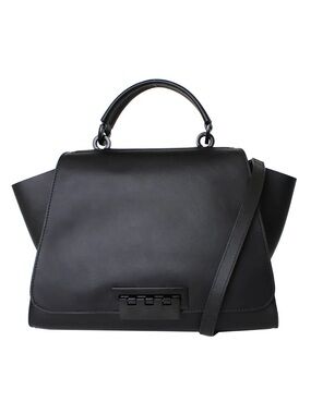 Eartha by Zac Posen (black on black) Classic Black Structured Top-Handle Satchel